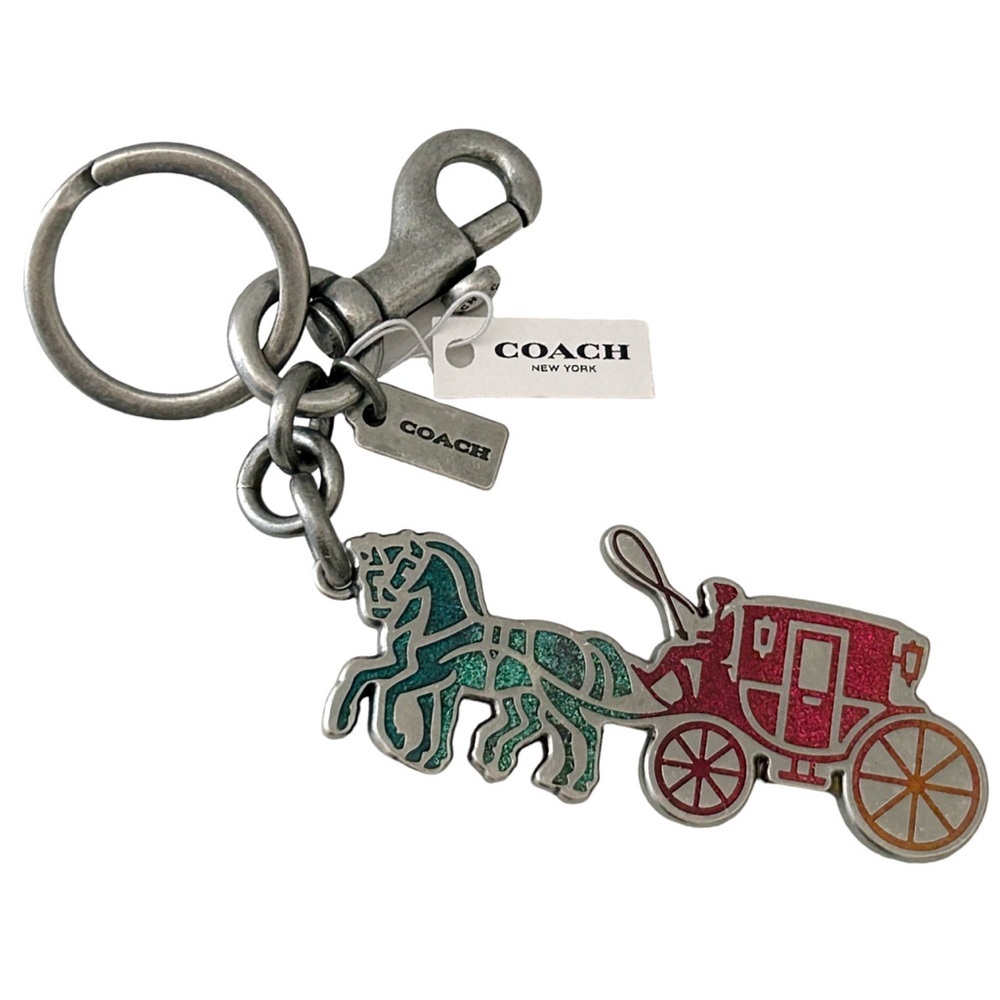 ❌SOLD❌COACH Rare Glitter Carriage Bag Charm/Key Ring NWT - Picture 3 of 5